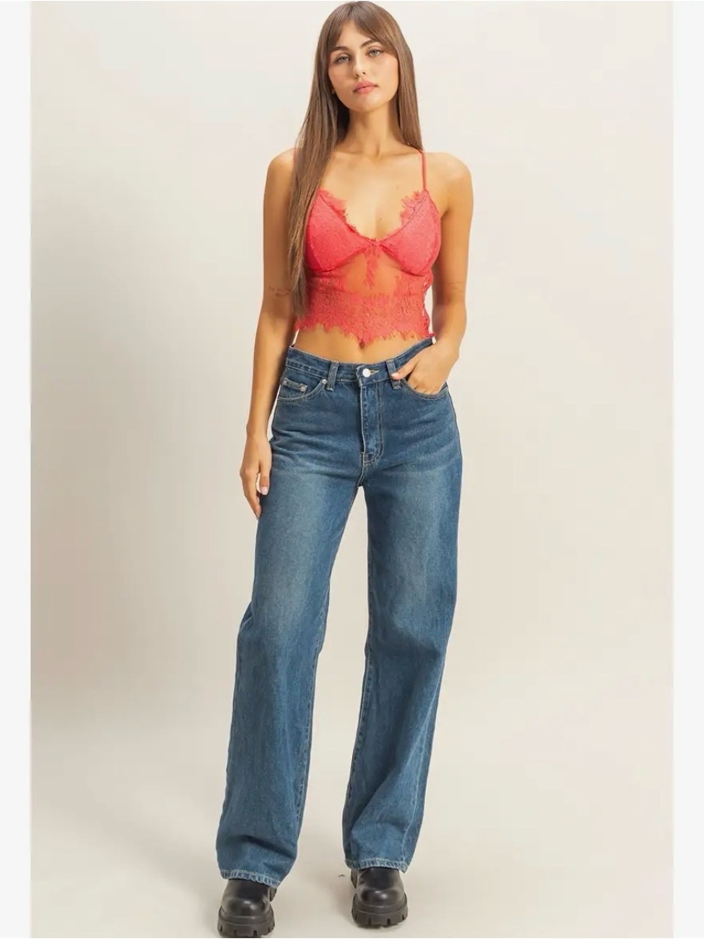 HYFVE Coral Lace Sheer Cropped Cami - Picture 5 of 6